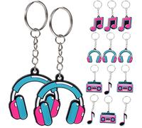 Veemoon 24 Pièces Porte-clés en Pvc Forme de Note de Musique pour Paquet à Dos, Pack Polyvalent pour Fêtes D'anniversaire, Style Rétro Unique, Accessoire Créatif pour Amateurs de Musique