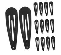 Veemoon 24pièces Pinces à Cheveux Noires à Pression Barrettes Métalliques Antidérapantes Accessoires pour Cheveux Femme Petites Pinces pour Maintenir la Frange Mèches Rebelles