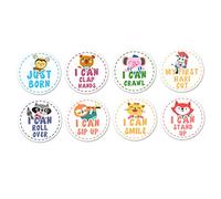 Veemoon 24pièces Sticker De Garçon Fille Ensemble De Autocollants De Mois Et Compétences Animaux Né Décoration Et Souvenir Photo