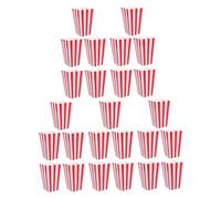 Veemoon 25 pièces Boîte à Popcorn Papier Strié Contenants Multi pour et Cinéma Récipients pour Snacks Chauds et Froids Design Classique de Carnaval