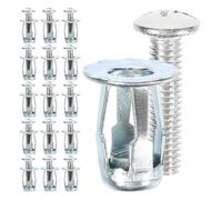 Veemoon 25 Pièces Écrous à Pétales 1/4-20 Insert Fileté Expansion Métallique Jeu d'Inserts Filetés Boulons 4X20 MM et 4X25 MM Fixation Fiable pour Panneaux Rigides et Fibres Usage