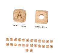 Veemoon 260 Pièces Perles Alphabet de Hêtre Lettres Carrées Bloc Lettres Naturelles pour Bijoux DIY Colliers Bracelets Créatifs