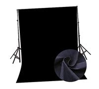 Veemoon 2m Fond Noir Uni Non Tissé pour Photos Vidéos et Création de Contenu Anti-Reflets et Résistant aux Taches