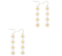 Veemoon 2paires Boucles Oreilles Daisy Et Boucles Pendantes Colorées Accessoires De Mode Élégants Pour Et