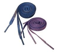 Veemoon 2paires Lacets Imprimés Pour Chaussures Polyester Motif Étoiles Violet Foncé Bleu Marine Foncé