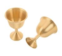 Veemoon 2pcs Calices en Laiton Doré Style Médiéval Coupe de Cérémonie Élégante Prise Confortable pour Eau Bénite Fêtes et Banquets