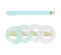 Veemoon 2pcs Pinces à Cheveux Latérales en Résine et Fer Vert, Finition Polie Fine pour Éclat Solide, Accessoires Élégants Vie Quotidienne ou Présent