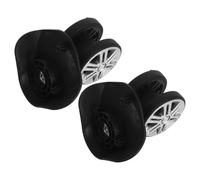 Veemoon 2pcs Roulettes Pivotantes Silencieuses pour Valises en Abs Technologie de Bruit, Roues Doubles Noires pour Bagages Lourds et Déplacements Fréquents