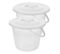 Veemoon 2pcs Seau à Urine Gradué Transparent en Plastique Épais avec Couvercle Anti-débordement Grosse Capacité Portable Soins à Domicile Voyages