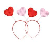 Veemoon 2pièces Bandeau Cœur Rouge Pour Saint-valentin Accessoire Coiffure Femme Serre-tête Cupidon Pour Cheveux