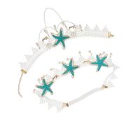 Veemoon 2pièces Bandeau Sirène Style Bohème pour Femme Bijoux de Cheveux Collier Été Lot de Serre-têtes