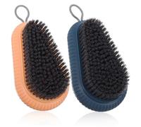 Veemoon 2pièces Brosse à Linge Détachante Double Set Pour Chaussures Et Vêtements Avec Anneau De Suspension Pour Rangement Facile