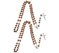 Veemoon 2pièces Collier Jésus Et Bracelet Croix Chrétien Chaîne Longue Pour Cou Bijoux De Décoration Religieuse