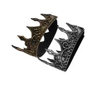 Veemoon 2pièces Couronne Médiévale De Roi Pour Hommes Pu Ajustable or Et Argent Pour Décoration Et Cosplay