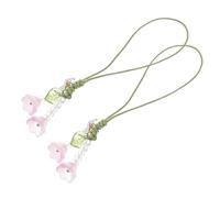 Veemoon 2pièces Dragonnes Fleuries pour Téléphone Cordons Porte-clés et Décoration Voiture Lot de Lanières avec Pendentif Fleur Acrylique Adaptable à Coque Téléphone et Accessoires