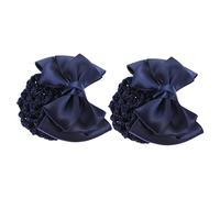 Veemoon 2pièces Filet Chignon Infirmière Élégant Filet Bun Cheveux Professionnel Accessoire Coiffure Pour Stewardess Et Employées Contrôle Frisottis Nœud Décoratif Bleu