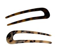 Veemoon 2pièces Fourchettes à Cheveux Forme De u Pinces Léopard Accessoires De Coiffure Pour Femmes Couleurs Assorties