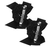 Veemoon 2pièces Hair Net Clip with Bow Decoration Stable Bun Cover for Women Hotel Staff Nurses Practical Hairnet Barrette for Work and Daily Use