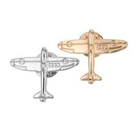 Veemoon 2pièces Insigne Avion Lot Pour Homme Et Femme Broche Élégante Voyage Accessoire Mode Costume Manteau Formel