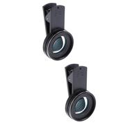 Veemoon 2pièces Lentille Macro pour Smartphone Objectif Externe avec Clip pour Photographie Mobile Et Super Macro Noir