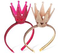 Veemoon 2pièces Lot de Bandeaux Coiffes de Fête Forme de Couronne Accessoires pour Cheveux Couronnes Délicates pour Petites Filles