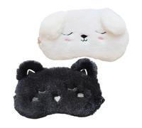 Veemoon 2Pièces Masque de Sommeil Carton et Couverture Oculaire Décorative pour Voyage pour Adultes Bloque la Lumière pour Sommeil