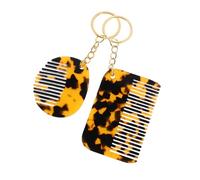 Veemoon 2pièces Mini Peigne à Imprimé Léopard Porte-clés De Petits Peignes Démêlant Cheveux De Voyage Accessoire Coiffure Portable