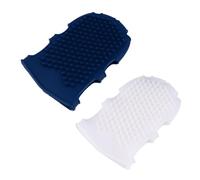 Veemoon 2pièces Mitaines De Massage Silicone Pour Bain Et Douche Brosse Douce Antiallergique Pour Corps Et Dos Semi-transparent Blanc Bleu Foncé Accessoire Portable Pour Spa Et Soins Pe