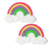 Veemoon 2pièces Patch Brodé Paillettes Réversibles Arc-ciel Écussons Couture Double Face Changement de Couleur Appliqués à Coudre Décoratifs pour Vêtements et Accessoires