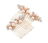 Veemoon 2pièces Peigne Cheveux Mariage Lot De Ornements De Tête Avec Fausses Perles Et Fleurs Pince à Cheveux Latéral Pour Mariées