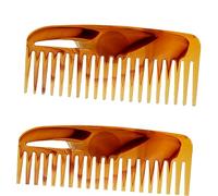 Veemoon 2pièces Peigne Large à Dents pour Cheveux Style Rétro avec Insert Outil de Coiffure pour Homme et Femme