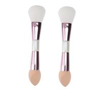 Veemoon 2pièces Pinceaux Maquillage Multifonctionnels Outils Cosmétiques à Double Tête Pour Blush Fondu Contouring Fard à Paupières Fond De Teint