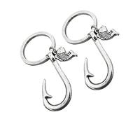 Veemoon 2Pièces Poisson Hameçon de Décorations pour Fête Pères Ornements Antique pour Sacs et Accessoires
