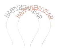 Veemoon 2pièces Serre-tête à Paillettes pour Nouvel An Lot de Bandeaux Décoratifs avec Inscription Année Accessoire de Fête Amusant pour Saint-sylvestre