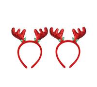 Veemoon 2pièces Serre-tête De Noël à Paillettes Forme Cerf Bandeau De Noël Accessoire De Coiffure Pour Fête Cosplay Adultes Et Garçon Fille Rouge