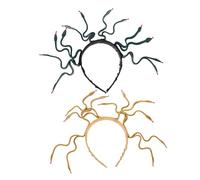 Veemoon 2pièces Serre-tête Serpent Méduse Coiffe Flexible Égyptienne Plastique Et Vinyle Couleur or Terreux Vert Foncé Lot Pour Cosplay Et Festivals