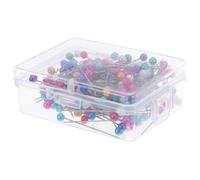 Veemoon 3 Boîtes Épingles à Coudre Colorées Tête Plastique Longues pour Couture Tissu DIY Boîtes Ergonomiques Visibles pour Patchwork et Artisanat