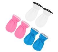 Veemoon 3 Gants de Paraffine Mitaines pour Soins des Mains Gants de Bain Paraffine Réutilisables pour Spa à Domicile et Blanc Bleu Rose Confort et Praticité