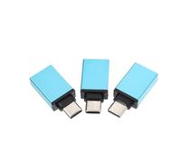 Veemoon 3 pièces Adaptateur USB vers Type-c OTG Compact et Convertisseur Bleu pour Téléphones et PC