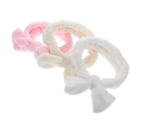 Veemoon 3 Pièces Bandeau Maquillage Femme Avec Nœud Décoratif Élastique Pour Cheveux Pour Douche Accessoire Cosmétique