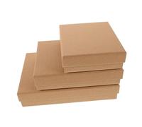 Veemoon 3 Pièces Boîte Kraft avec Couvercles pour Parfum et Bijoux Multi Usage pour Cosmétiques Huile Essentielle Mariage Anniversaire