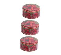 Veemoon 3 Pièces Boîtes Métalliques pour Biscuits avec Couvercles Boîtes de Rangement Compactes et Étanches Contenants Décoratifs pour Snacks et Pâtisseries Design pour et Voyages