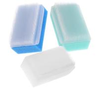 Veemoon 3 pièces Brosse Éponge Colorée pour Shampooing Garçon Fille Massager de Tête pour Garçon Fille Lot de Blanc Bleu Vert
