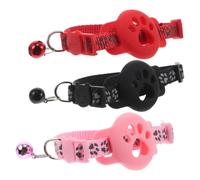 Veemoon 3 Pièces Collier de Suivi pour Chaton avec Protection Traceur, Lot | Nylon et Silicone, Bande Réfléchissante avec Clochette, Usage Quotidien Extérieur, pour Chat et Chiot