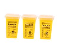 Veemoon 3 pièces Conteneur Élimination des Objets Tranchants avec Couvercle Rabattable Poubelle Sécurisée pour Aiguilles et Rasoirs Portable pour Usage Domestique et Voyage