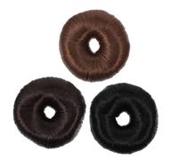 Veemoon 3 pièces Donuts Hair Pieces Synthetic Hair Bun Rope Ponytail Extension Elastic Tie For Natural Volume And Easy Styling