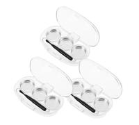 Veemoon 3 Pièces Empty Eyeshadow Palette Makeup Case With Built-in Brush Transparent Organizer For Lipstick Blush Concealer Storage