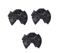 Veemoon 3 Pièces Filet à Chignon Équitation Noir - Couvre-Chignon En Résille Avec Barrette Accessoire De Coiffure Élégant Pour Femmes