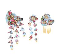 Veemoon 3 Pièces Japanese Tassel Hair Clips Set Traditional Kimono Floral Barrette Hairpins For Women And Lightweight Unique Hair Accessories For Formal And Casual Hairstyles