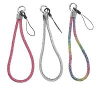 Veemoon 3 pièces Lot de Sangles Poignet Téléphone Strass Brillant Antidérapantes Accessoires Mode pour Femmes